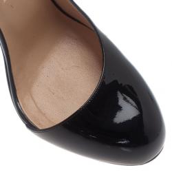Pre Owned Christian Louboutin Black Patent Helmour D'orsay Pumps Size 37.5