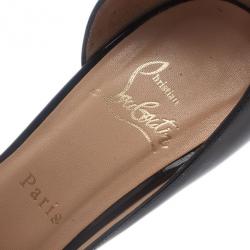 Pre Owned Christian Louboutin Black Patent Helmour D'orsay Pumps Size 37.5