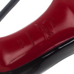 Pre Owned Christian Louboutin Black Patent Helmour D'orsay Pumps Size 37.5