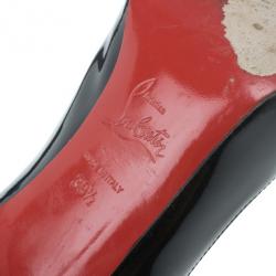 Pre Owned Christian Louboutin Black Patent You You Peep Toe Pumps Size 39.5