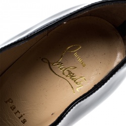 مملوكة مسبقًا Christian Louboutin Black Patent Leather and Mesh Ankle Booties Size 36.5