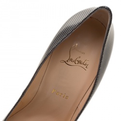 Pre Owned Christian Louboutin Metallic Leather Geo Spiked Pumps Size 39.5