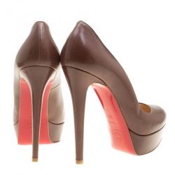 مملوكة مسبقًا Christian Louboutin Brown Leather Bianca Platform Pumps Size 38.5