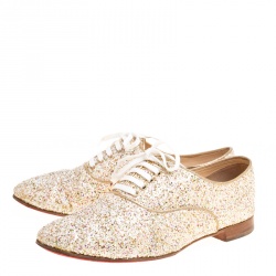 Christian Louboutin Multicolor Glitter Fred Lace Up Oxfords Size 37.5 