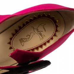 مملوكة مسبقًا Christian Louboutin Pink Satin Pensee Mary Jane Pumps Size 39