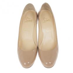 مملوكة مسبقًا Christian Louboutin Nude Patent Simple Pumps Size 40.5