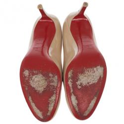 مملوكة مسبقًا Christian Louboutin Nude Patent Simple Pumps Size 40.5