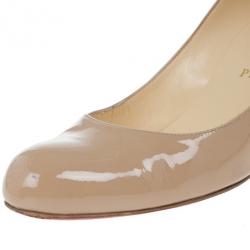 مملوكة مسبقًا Christian Louboutin Nude Patent Simple Pumps Size 40.5