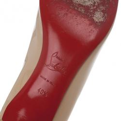 مملوكة مسبقًا Christian Louboutin Nude Patent Simple Pumps Size 40.5