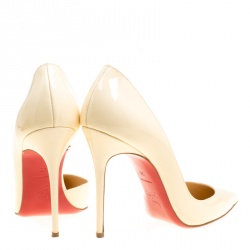 مملوكة مسبقًا حذاء كعب عالي كريستيان لوبوتان أيريزا دورسي جلد أسود لامع مقدمة مدببة مقاس 39.5