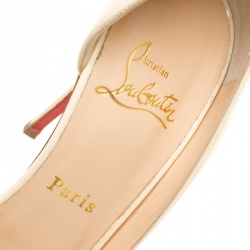 مملوكة مسبقًا حذاء كعب عالي كريستيان لوبوتان أيريزا دورسي جلد أسود لامع مقدمة مدببة مقاس 39.5