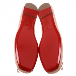 Pre Owned Christian Louboutin Beige Leather Rosella Square Toe Ballet Flats Size 41