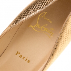 Pre Owned حذاء كريستيان لوبوتان ديكوليت بيجال معدن ذهبي مقاس 38.5