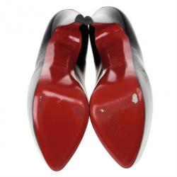 Pre Owned Christian Louboutin Black Leather Daffodile Platform Pumps Size 38
