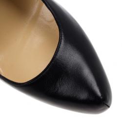 Pre Owned Christian Louboutin Black Leather Daffodile Platform Pumps Size 38