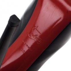 Pre Owned Christian Louboutin Black Leather Daffodile Platform Pumps Size 38