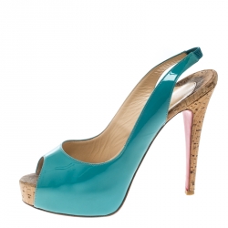 مملوكة مسبقًا صندل كريستيان لوبوتان سو برايفت �جلد أحمر نعل فينيل بحزام للكاحل مقاس 37.5