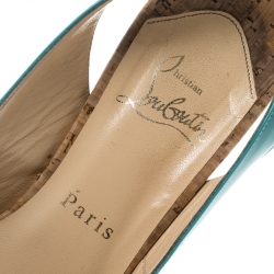 مملوكة مسبقًا صندل كريستيان لوبوتان سو برايفت جلد أحمر نعل فينيل بحزام للكاحل مقاس 37.5