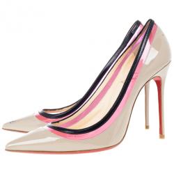 مملوكة مسبقًا Christian Louboutin Beige Patent Paulina Pumps Size 38.5