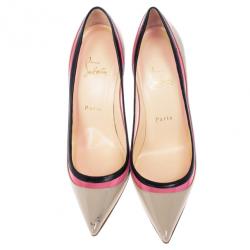 مملوكة مسبقًا Christian Louboutin Beige Patent Paulina Pumps Size 38.5