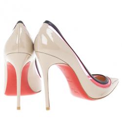 مملوكة مسبقًا Christian Louboutin Beige Patent Paulina Pumps Size 38.5