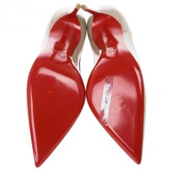 مملوكة مسبقًا Christian Louboutin Beige Patent Paulina Pumps Size 38.5