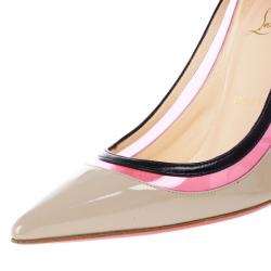 مملوكة مسبقًا Christian Louboutin Beige Patent Paulina Pumps Size 38.5