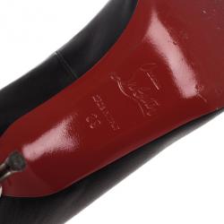 Pre Owned Christian Louboutin Black Ika Ankle Strap Pumps 39