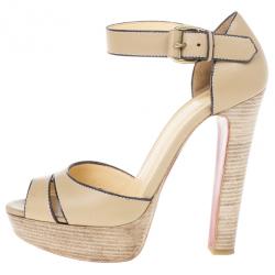 Pre Owned Christian Louboutin Woodaola Platform Sandals Size 38