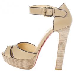 Pre Owned Christian Louboutin Woodaola Platform Sandals Size 38