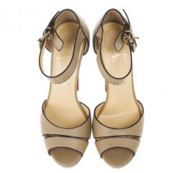 Pre Owned Christian Louboutin Woodaola Platform Sandals Size 38