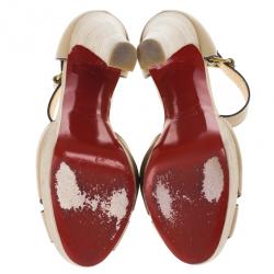 Pre Owned Christian Louboutin Woodaola Platform Sandals Size 38