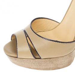 Pre Owned Christian Louboutin Woodaola Platform Sandals Size 38