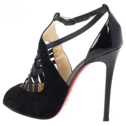 Pre Owned Christian Louboutin Carlota Leather and Suede Sandals 39