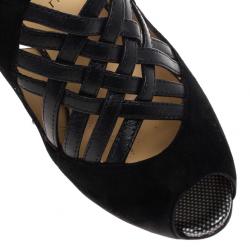 Pre Owned Christian Louboutin Carlota Leather and Suede Sandals 39