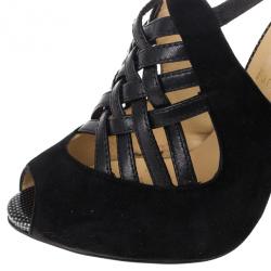 Pre Owned Christian Louboutin Carlota Leather and Suede Sandals 39