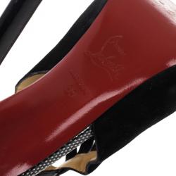 Pre Owned Christian Louboutin Carlota Leather and Suede Sandals 39