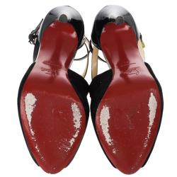 Pre Owned Christian Louboutin Carlota Leather and Suede Sandals 39