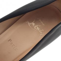 Pre Owned حذاء كعب عالي كريستيان لوبوتان بيج ليبس جلد أسود مقاس 37.5