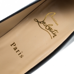 مملوكة مسبقًا حذاء كعب عالي كريستيان لوبوتان نيوفيلو جلد أسود لامع نعل سميك مقاس 37.5