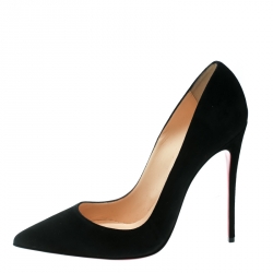 Pre Owned Christian Louboutin Black Suede So Kate Pumps Size 38.5