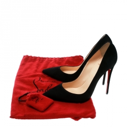 Pre Owned Christian Louboutin Black Suede So Kate Pumps Size 38.5
