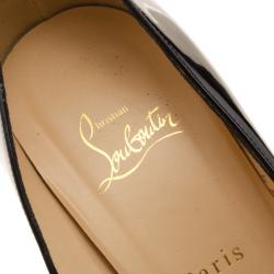 مملوكة مسبقًا Christian Louboutin Black Patent Bianca Platform Pumps Size 40