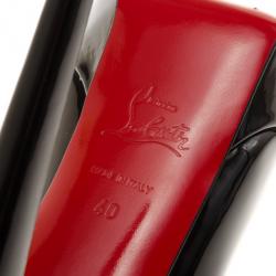 مملوكة مسبقًا Christian Louboutin Black Patent Bianca Platform Pumps Size 40