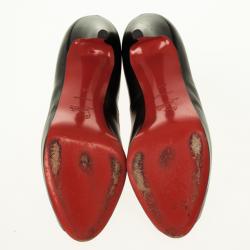 مملوكة مسبقًا Christian Louboutin Black Leather Very Prive Peep Toe Pumps Size 40