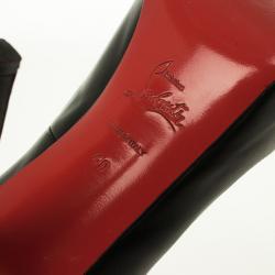 مملوكة مسبقًا Christian Louboutin Black Leather Very Prive Peep Toe Pumps Size 40