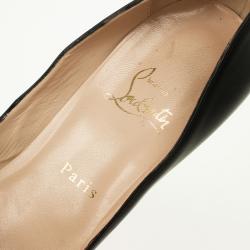 مملوكة مسبقًا Christian Louboutin Black Leather Very Prive Peep Toe Pumps Size 40