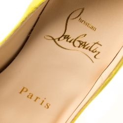 Pre Owned حذاء كعب عالي كريستيان لوبوتان دور نوك سويدي وردي مرصع مقاس 37.5