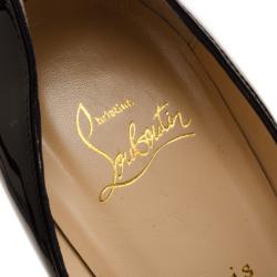 Pre Owned Christian Louboutin Black Patent Lady Peep Toe Platform Pumps Size 40