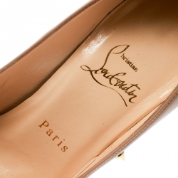 Pre Owned Christian Louboutin Beige Leather Degraspike Pumps Size 36.5